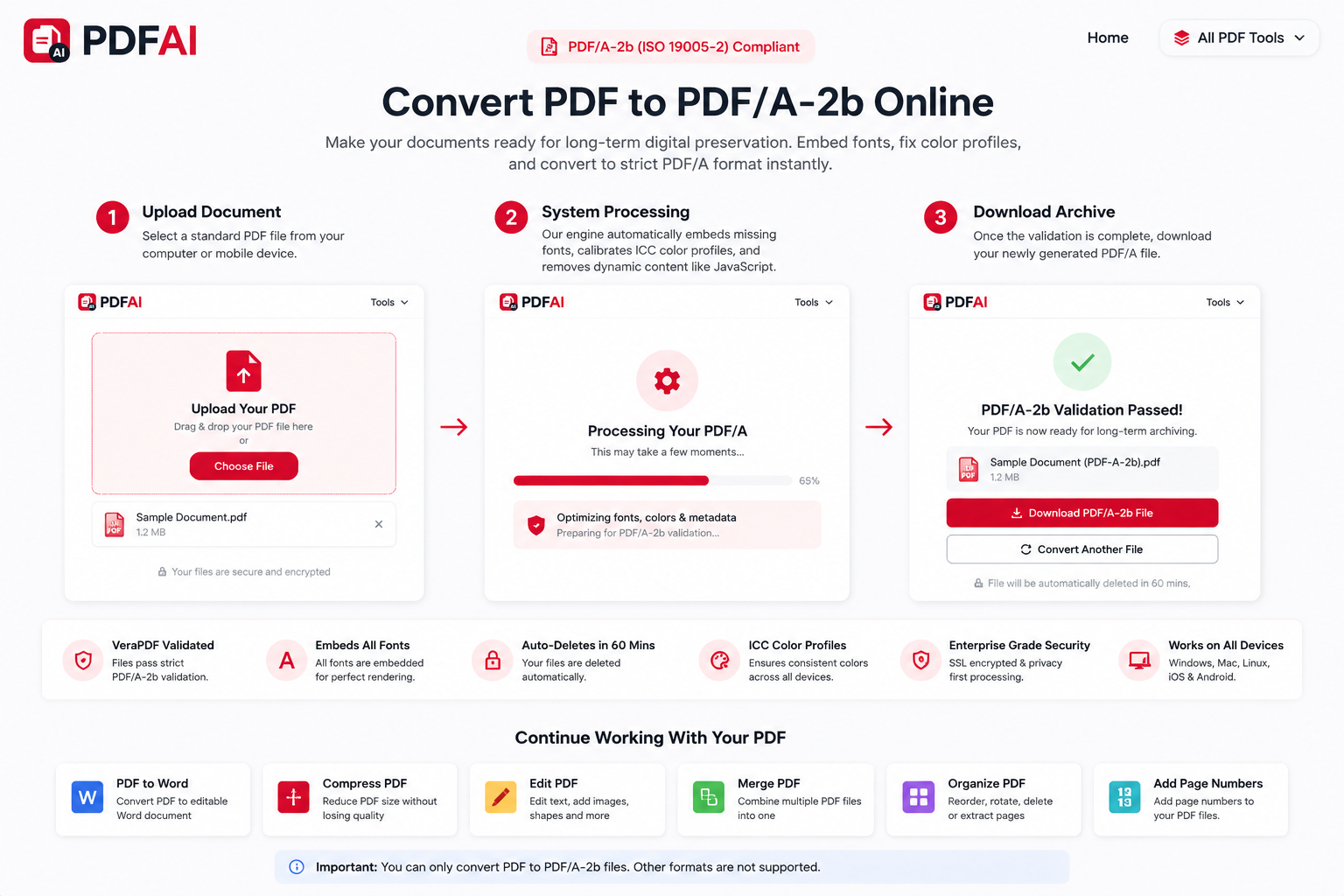 PDF AI PDF/A converter step by step guide