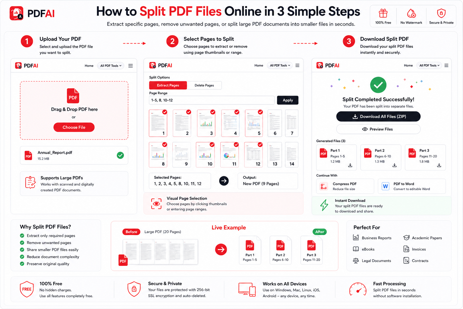 How to split and extract pages from a PDF