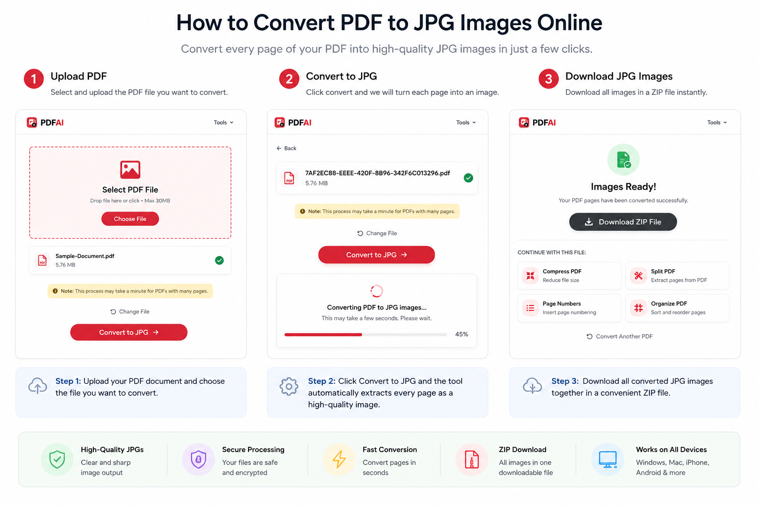 Convert PDF pages to JPG images